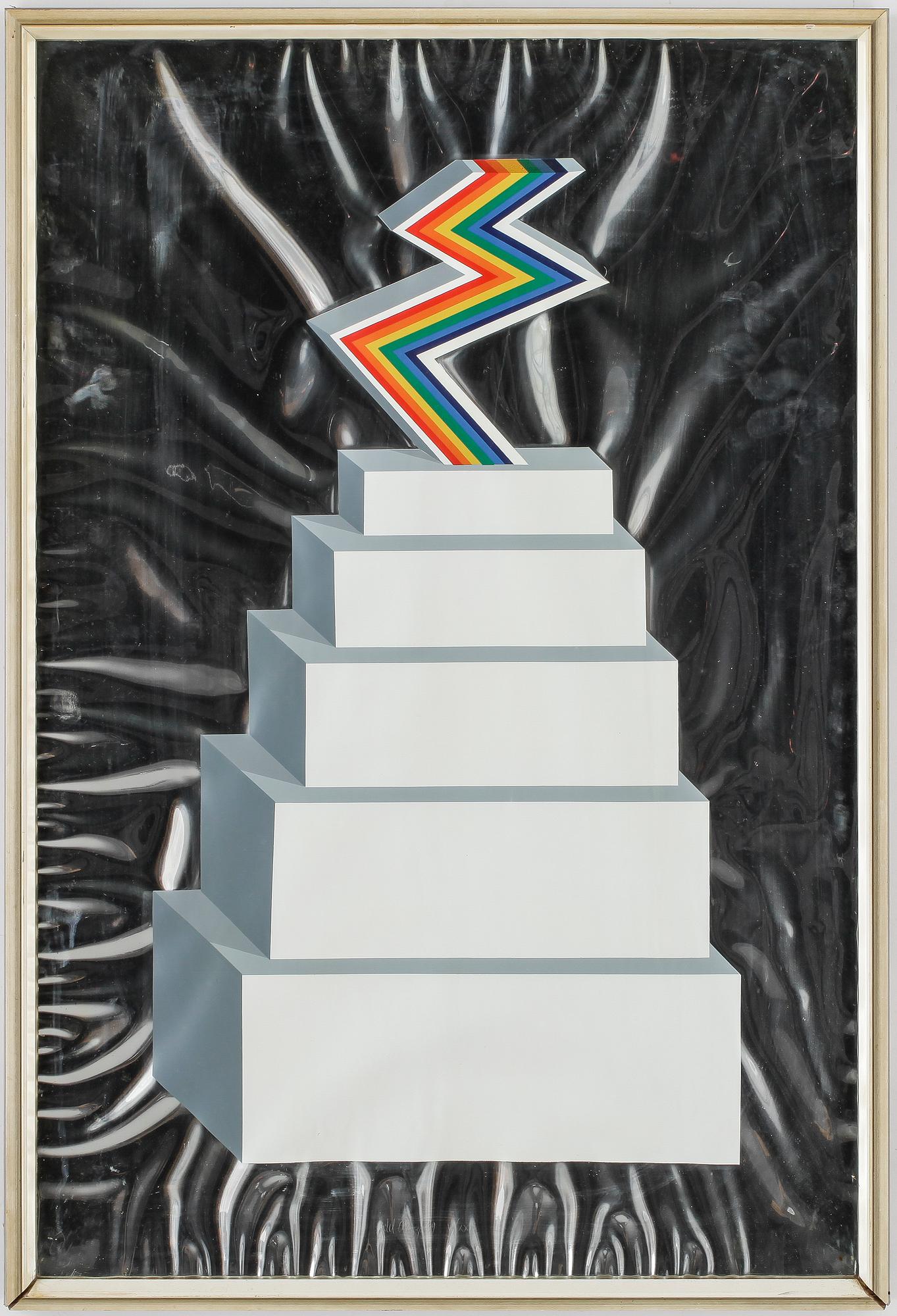 LUCIO DEL PEZZO, serigrafi på aluminiumfolie, signerad och numrerad V/XXIII, daterad 1969.