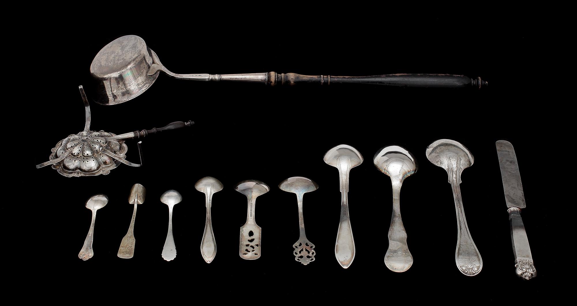 PARTI BESTICK, 24 delar, silver, mest Sverige 1800-1900-tal.