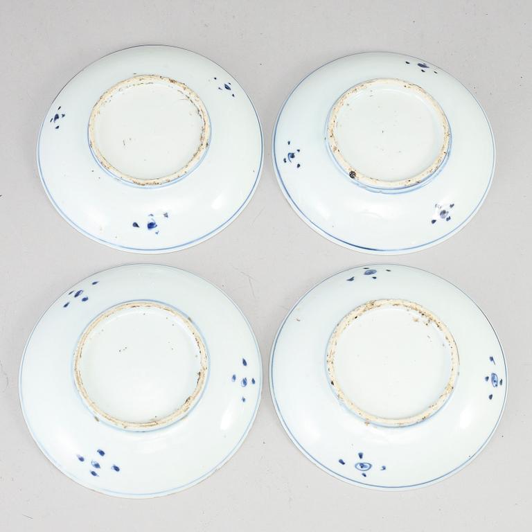 A set of four blue and white dishes, Tianqi/Chongzhen, 17th Century.