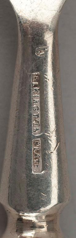 FISKBESTICK 18+18. England, Elkington plate märkt Buol. 1900-tal.