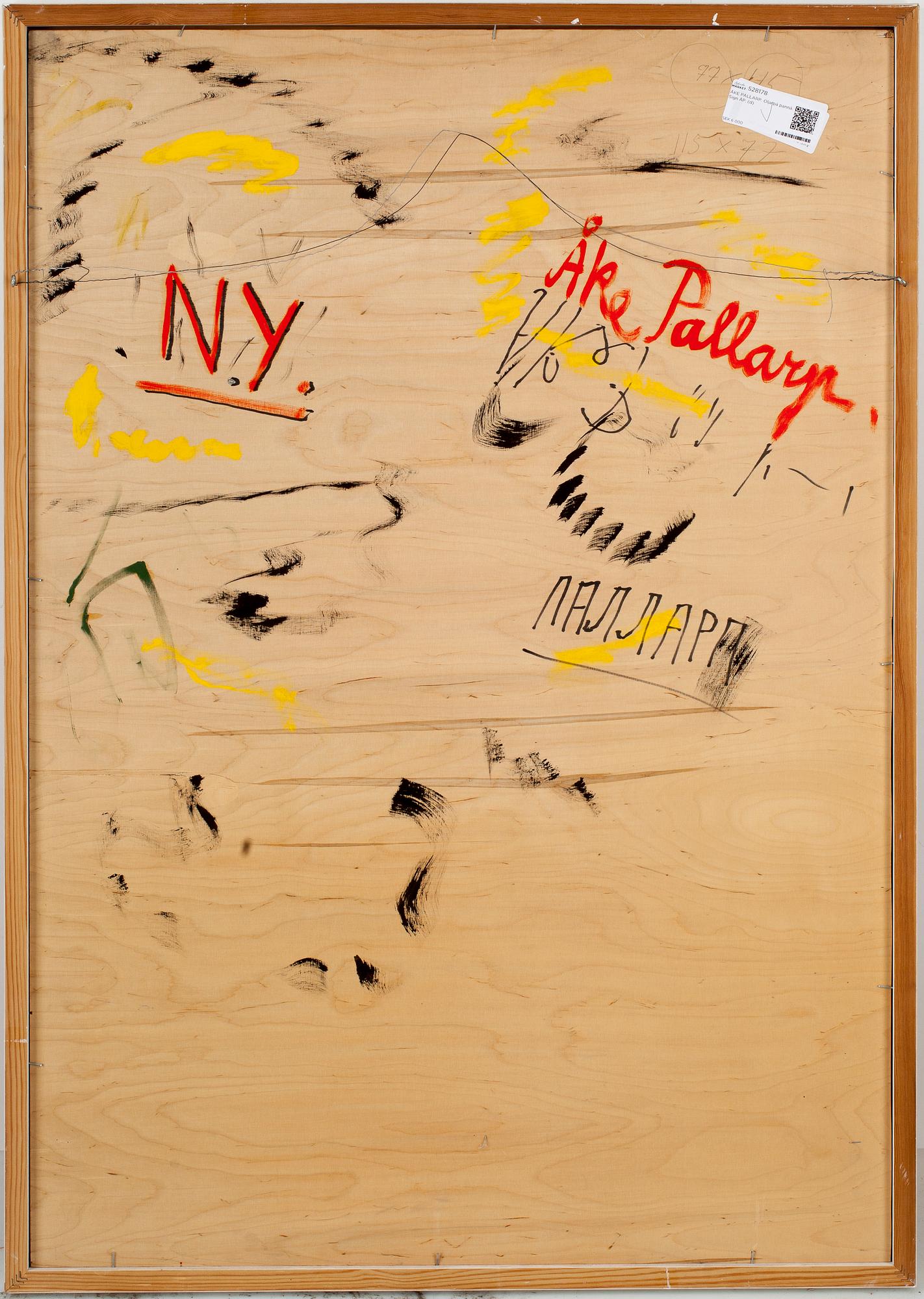 ÅKE PALLARP. Olja på pannå. Sign ÅP.