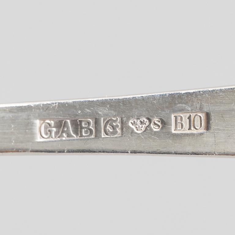 Jacob Ängman, a 108-piece silver flat ware set, "Rosenholm", Sweden, 1943-2007.