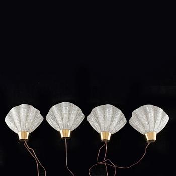 A set of four mid 20th century wall lights by ASEA Belysning.