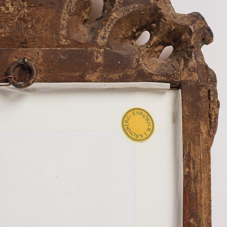 A Swedish gitlwood rococo mirror, Stockholm, later part 18th century.