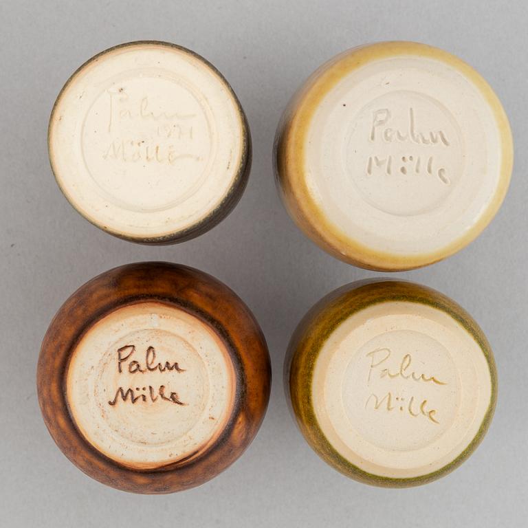 Rolf Palm, a set of ten stoneware miniature vases, Mölle.