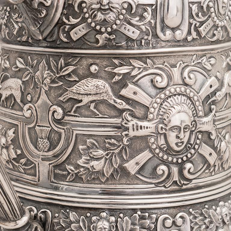 A Victorian silver flagon, maker's marks of  John Aldwinckle & Thomas Slater, London 1889.