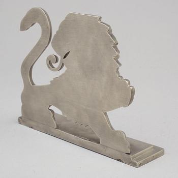 Anna Petrus, a pewter bookend for Svenskt Tenn, Stockholm, 1930.