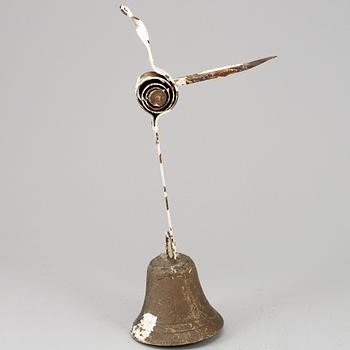 A bronze and iron door bell, 19th century.