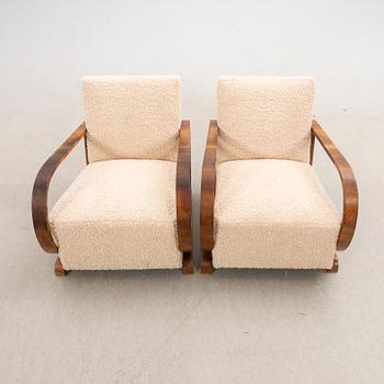 Armchairs, a pair, Art Deco, first half of the 20th century.