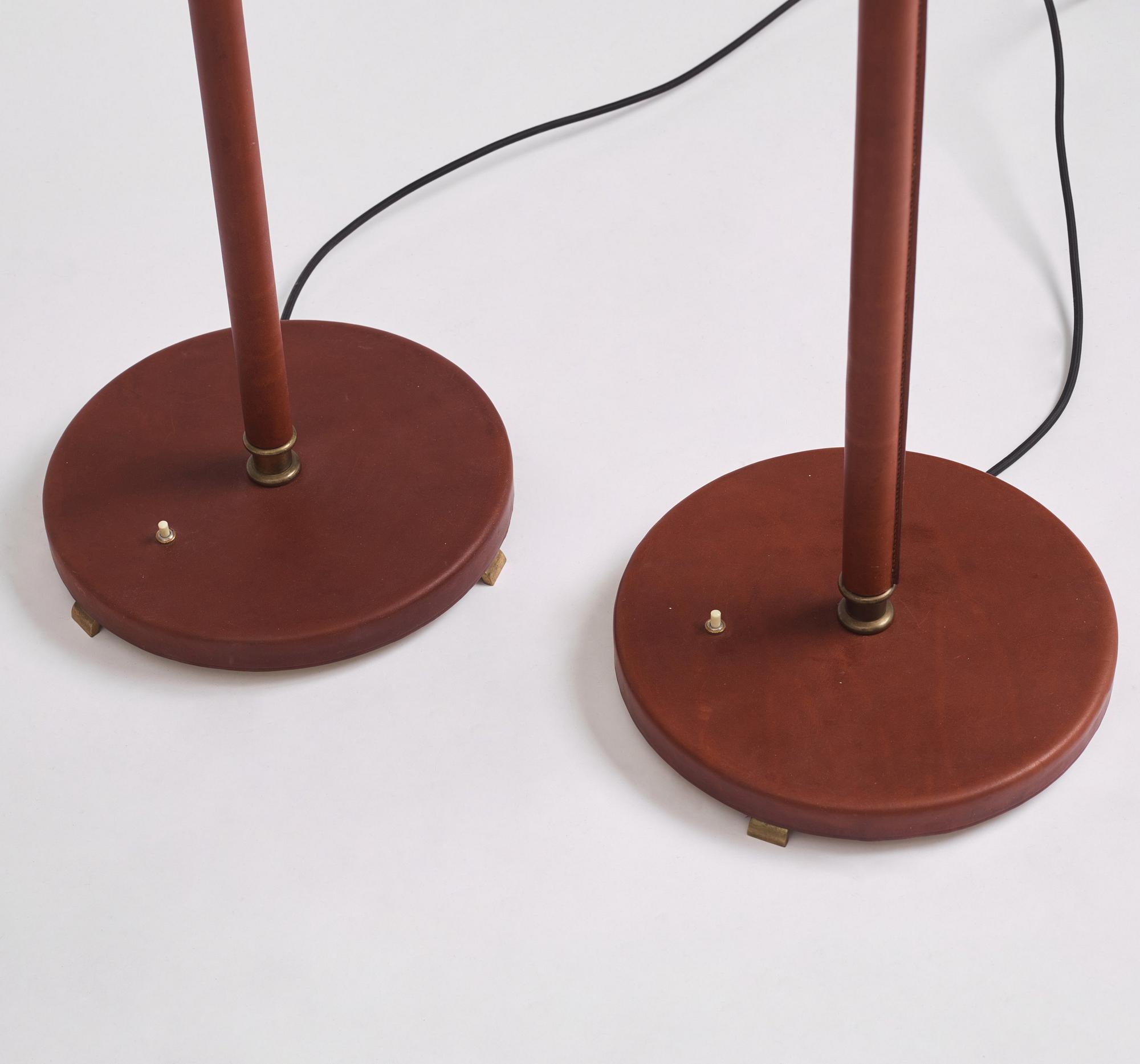 Carl-Axel Acking, a pair of floor lamps model "2646", Bröderna Malmströms Metallvarufabrik, Malmö 1940s-50s.
