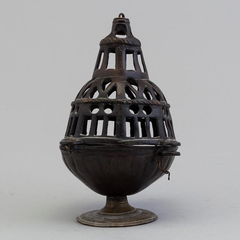 A BRONZE CENSER, probably northern european, late medieval.