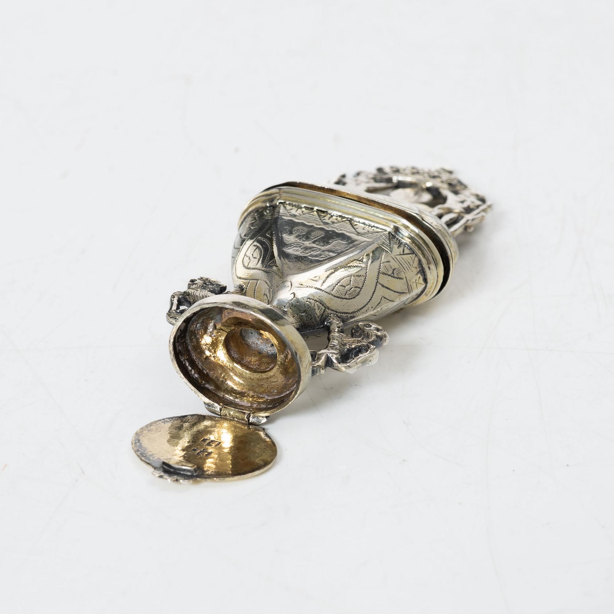 Scent box, silver, probably Denmark, dated 1803.