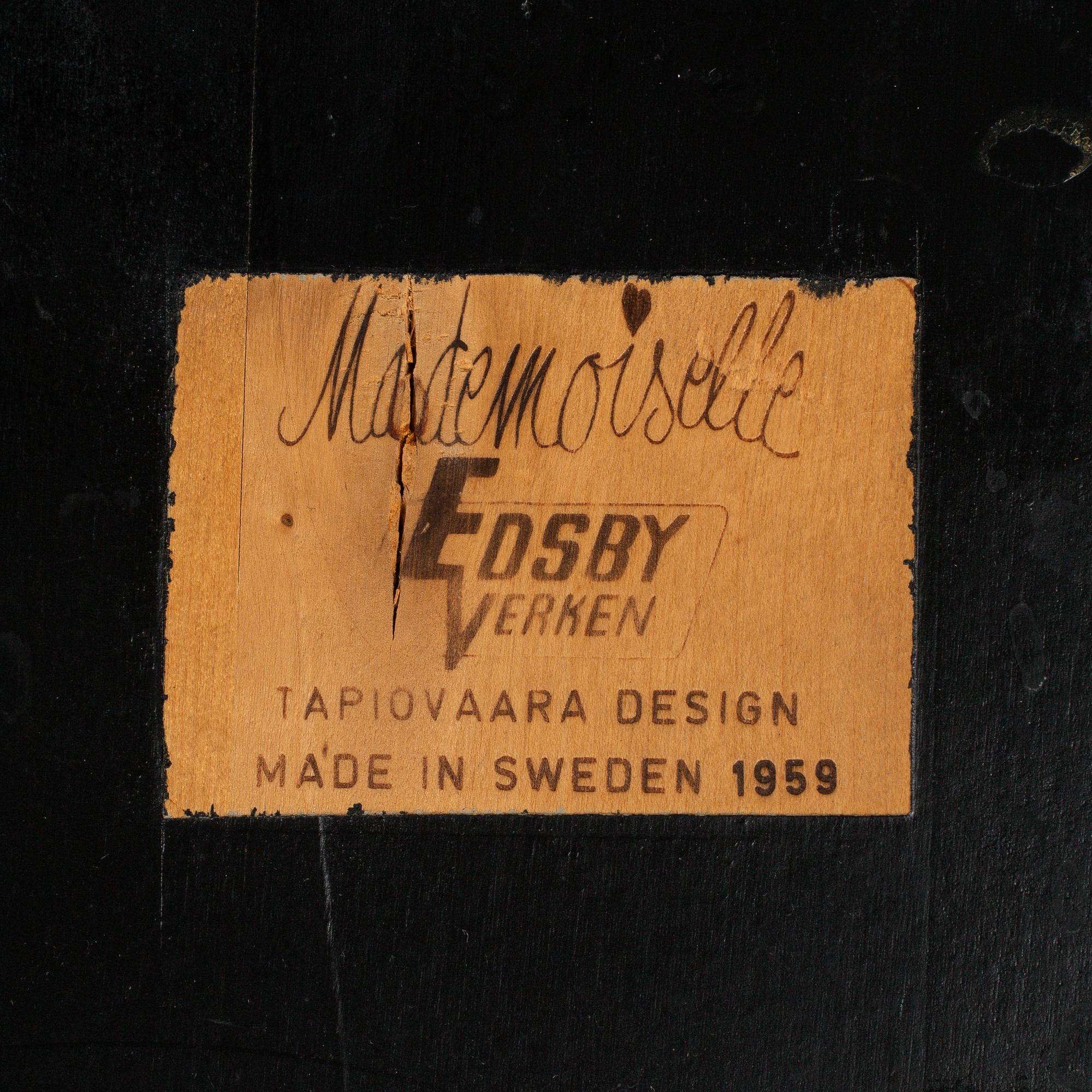 ILMARI TAPIOVAARA, A 'Mademoiselle' chair, Edbyverken 1959. Signed.
