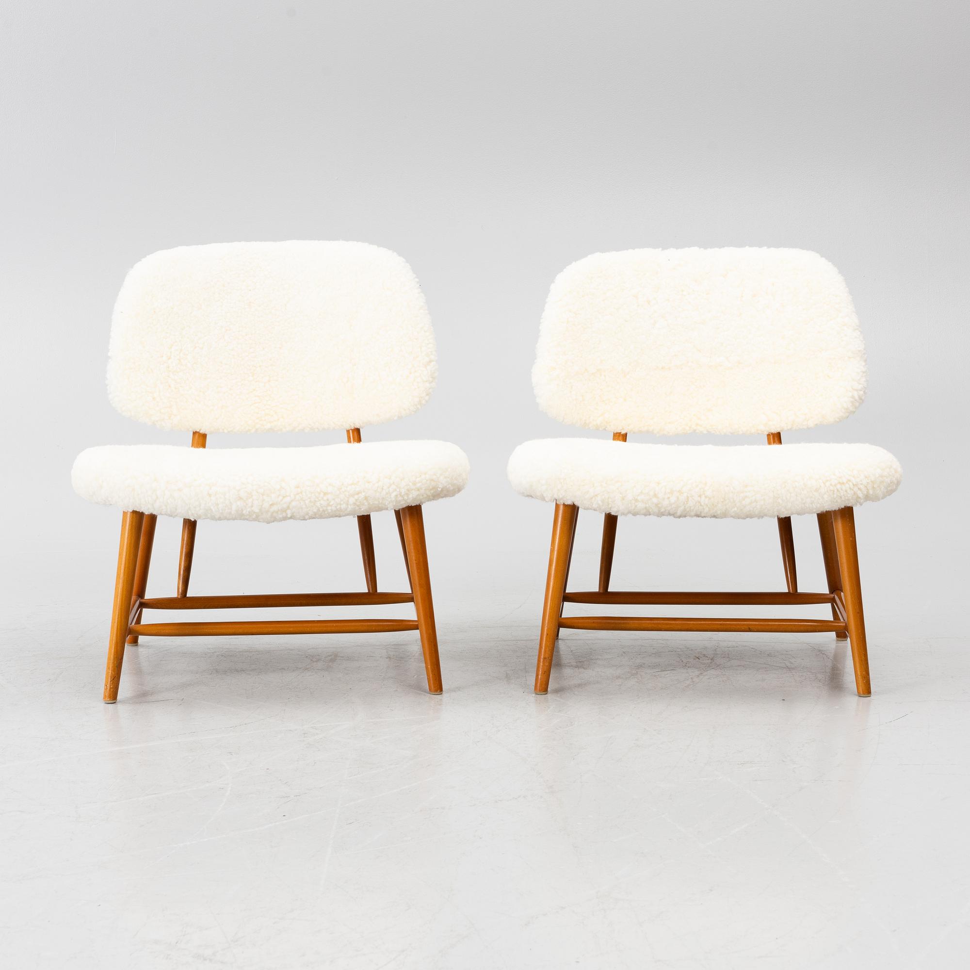 Alf Svensson, Armchairs, a pair, “TeVe”, Bra Bohag, Studio Ljungs Industrier AB, Malmö, 1950s.
