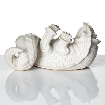 Wilhelm Kåge, two ceramic sculptures av dragons, Gustavsberg, ca 1940.
