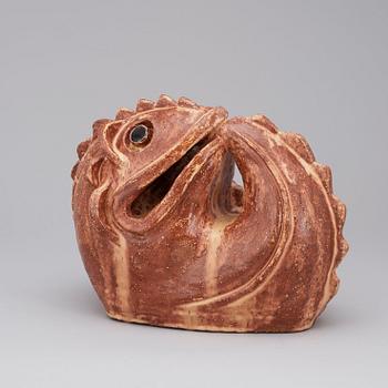 A Wilhelm Kåge stoneware sculpture of a dragon, Gustavsberg Studio 1940's.