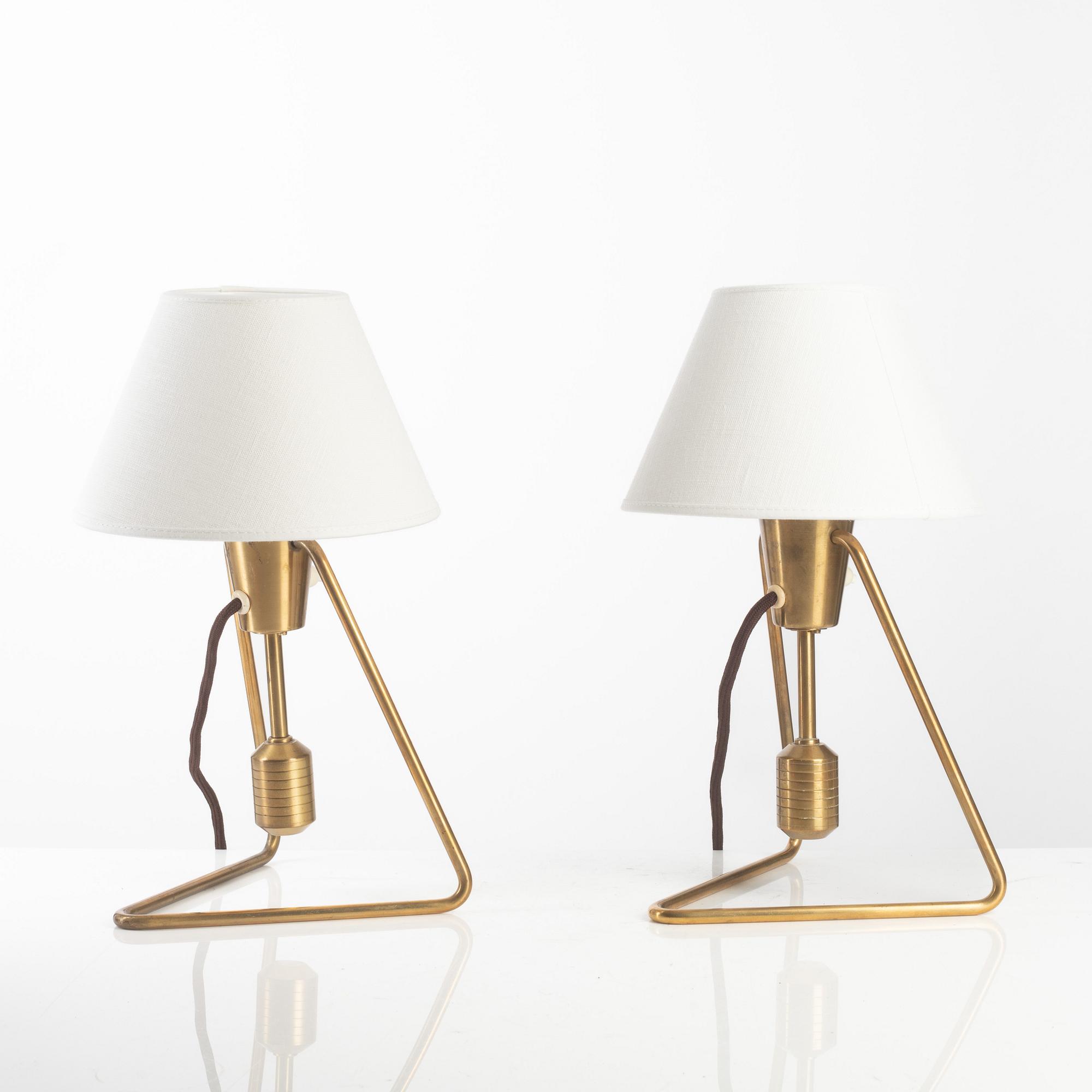 Asea, a pair of wall/table lamps model "E 1145", mid-20th century.