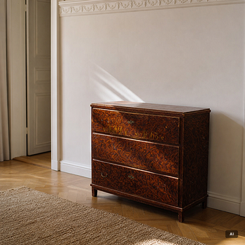 A chest of drawers, probably Värmland, dated 1863.