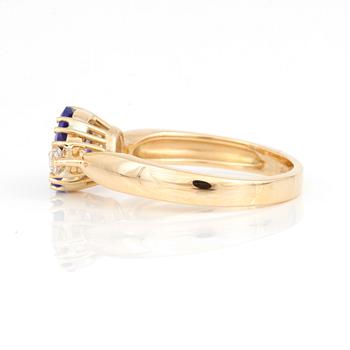 RING, med tanzanit ca 1.44 ct och briljantslipade diamanter totalt ca 0.25 ct.