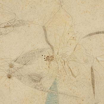 THEA EKSTRÖM, mixed media on paper laid down on panel, signed and dated 30 III 63.