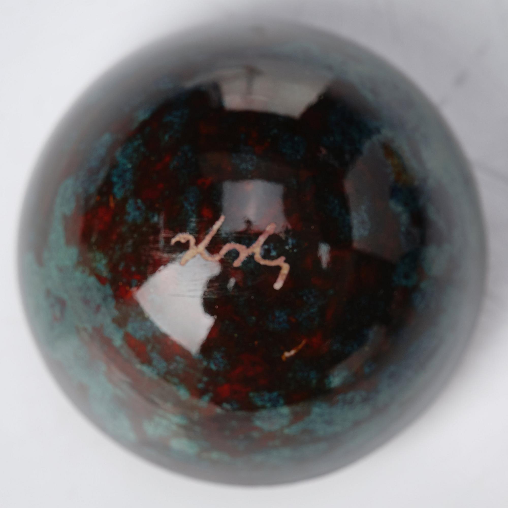 Hans Hedberg, a set of five faience sculptures of eggs, Biot, France.