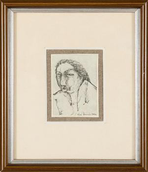 Olavi Vaarula, blandteknik på papper, signerad och daterad 1972.