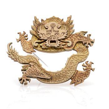 Wiwen Nilsson, Brooch in the form of a dragon, gilded sterling silver, Lund, 1973.
