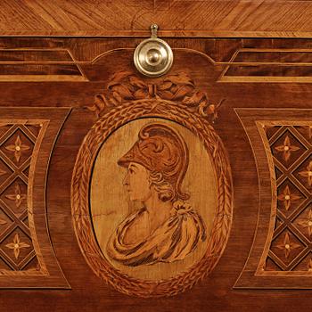 A Gustavian marquetry and ormolu-mounted  secretaire by Gottlieb Iwersson ca 1781 (master in Stockholm 1778-1813)..