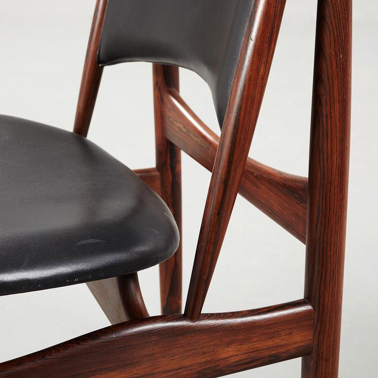 Finn Juhl, stolar, 6 st "Egyptian Chairs", Niels Vodder, Danmark, 1950-60-tal.