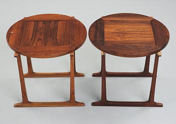 Jens Quistgaard, two rosewood side tables, Denmark 1960's.