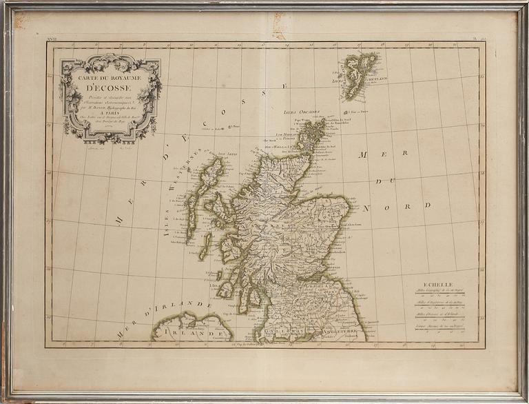 KARTOR, 2 st, England/Wales samt Skottland, 1700-tal.