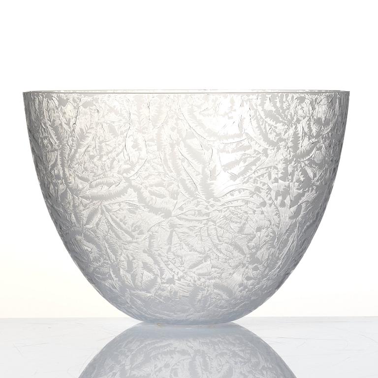 Ingegerd Råman, a 'Frost' glass bowl, Orrefors, Sweden 2003, ed. 35/60.