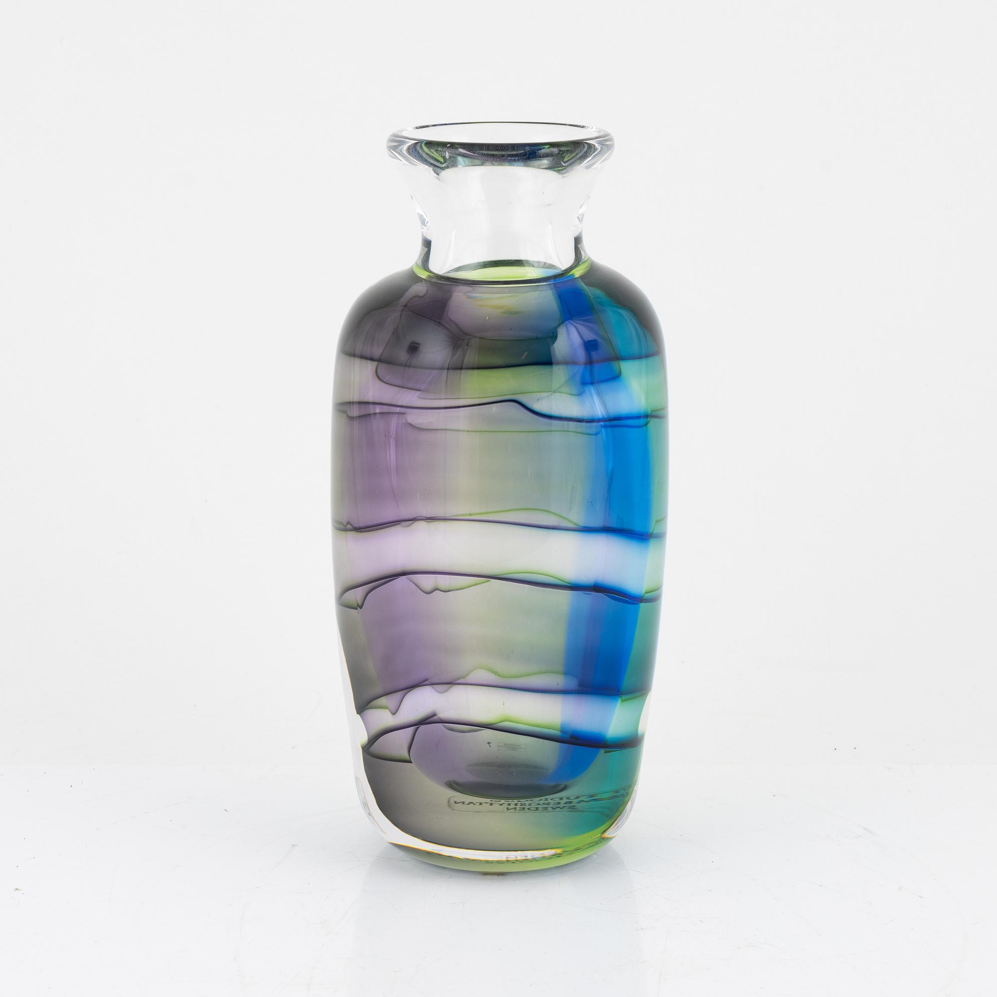 Mikael Axenbrandt, a glass 'Carma' vase from Studioglas Strömbergshyttan, Sweden, 2001.