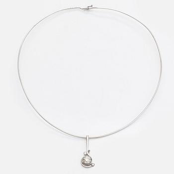 Pendant, old-cut diamond circa 1.40 ct, 18K white gold. A. Tillander, Helsinki 1971.