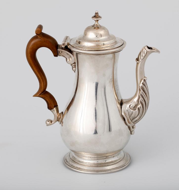 KAFFEKANNA, silver, John Kentenber London 1770.