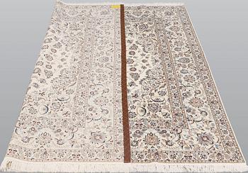 A Nain part silk carpet, 210 x 200 cm.