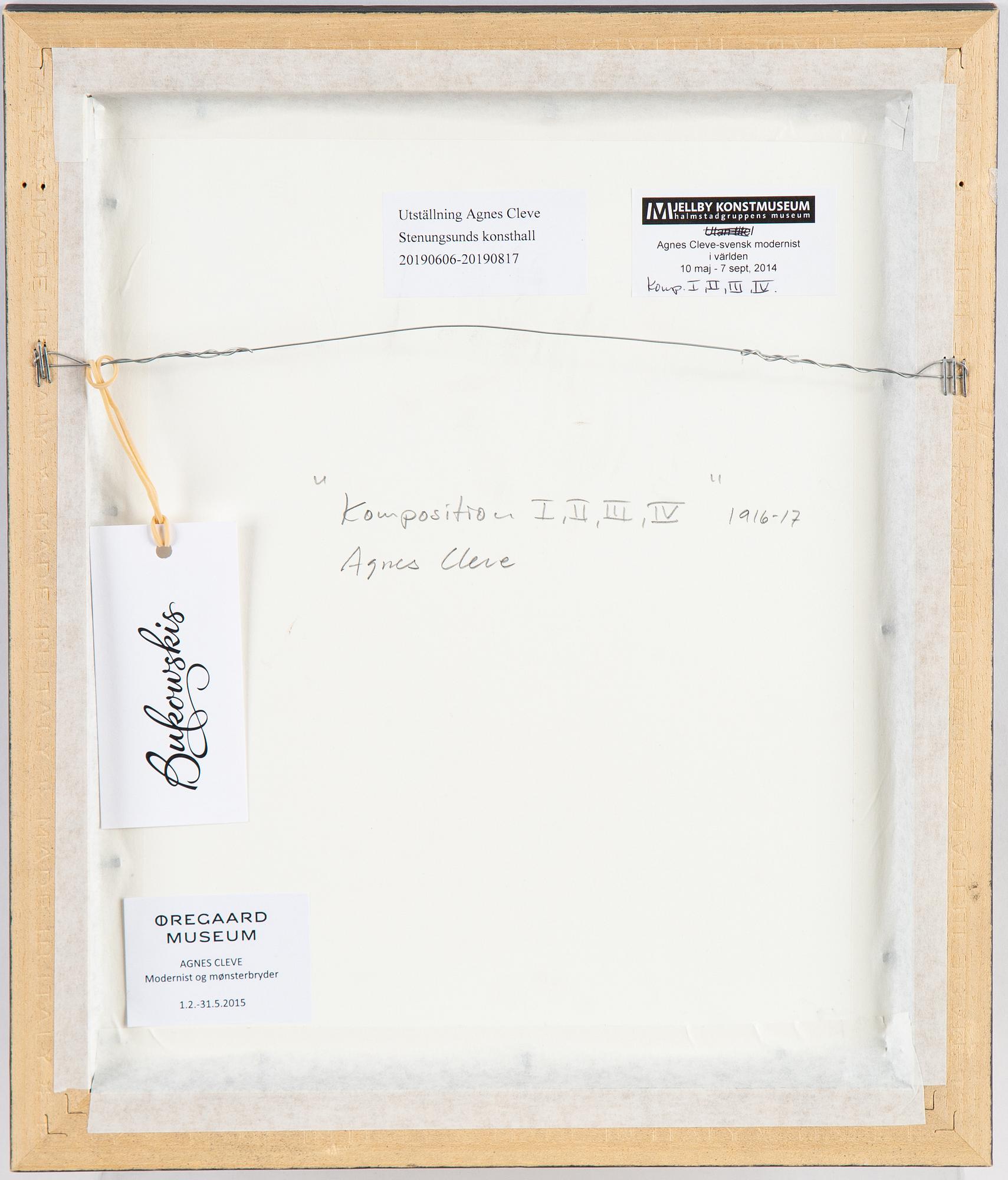 Agnes Cleve, ink, signed.