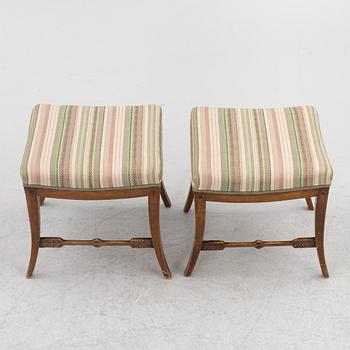Stools, a pair, Empire, first half of the 19th century.