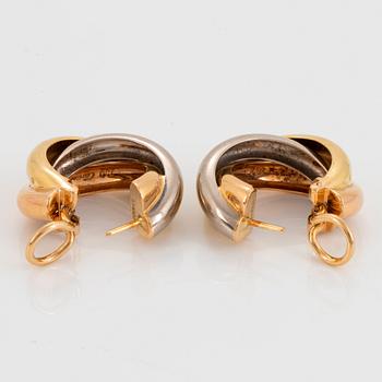 A pair of 18K gold Cartier earrings "Trinity".