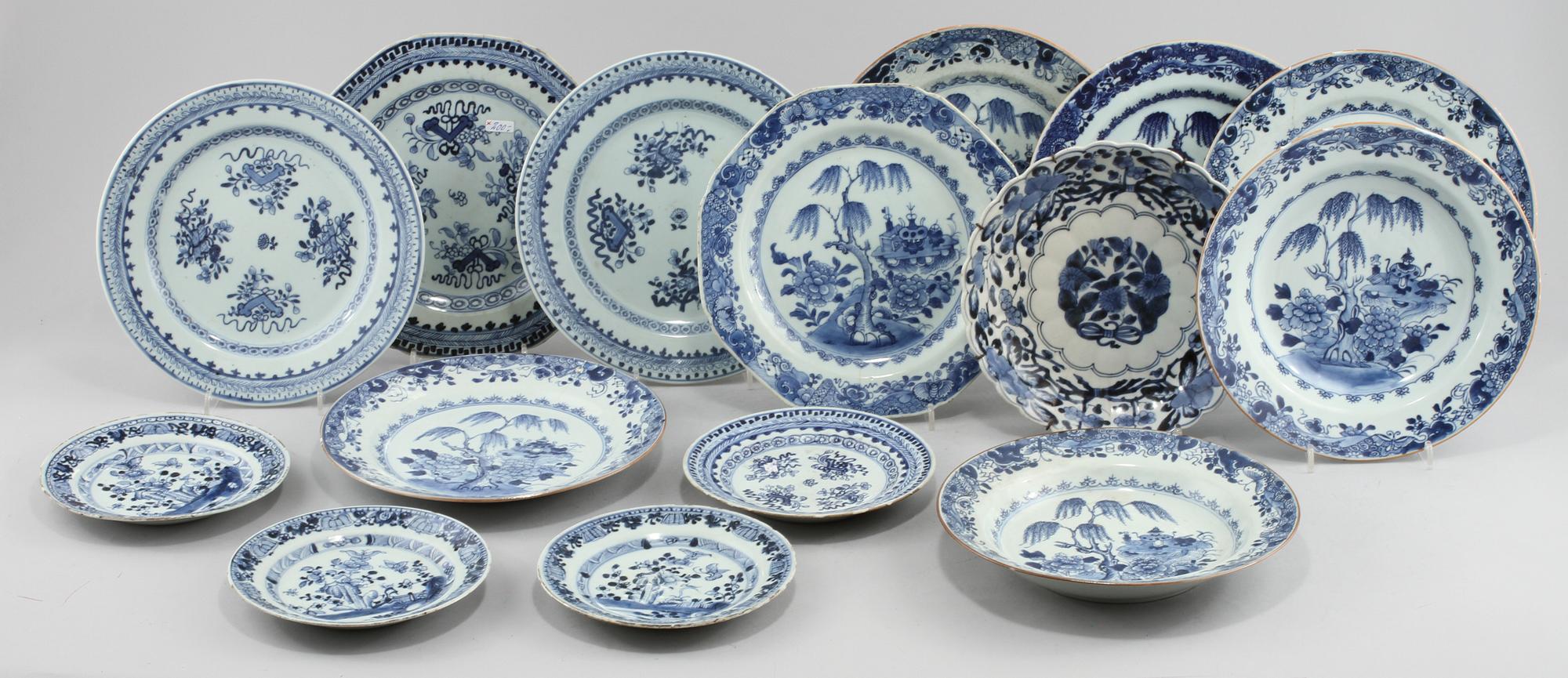 PARTI PORSLIN, 15 st, porslin, Kina och Japan, 1700/1800-tal.