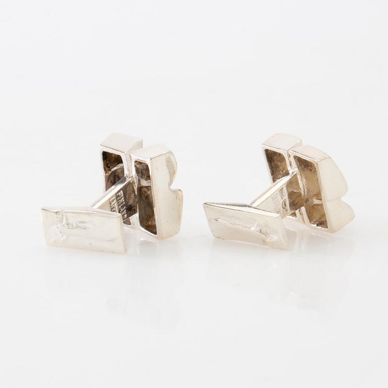 Björn Weckström, cufflinks a pair "Polaris" silver, Lapponia 1978.