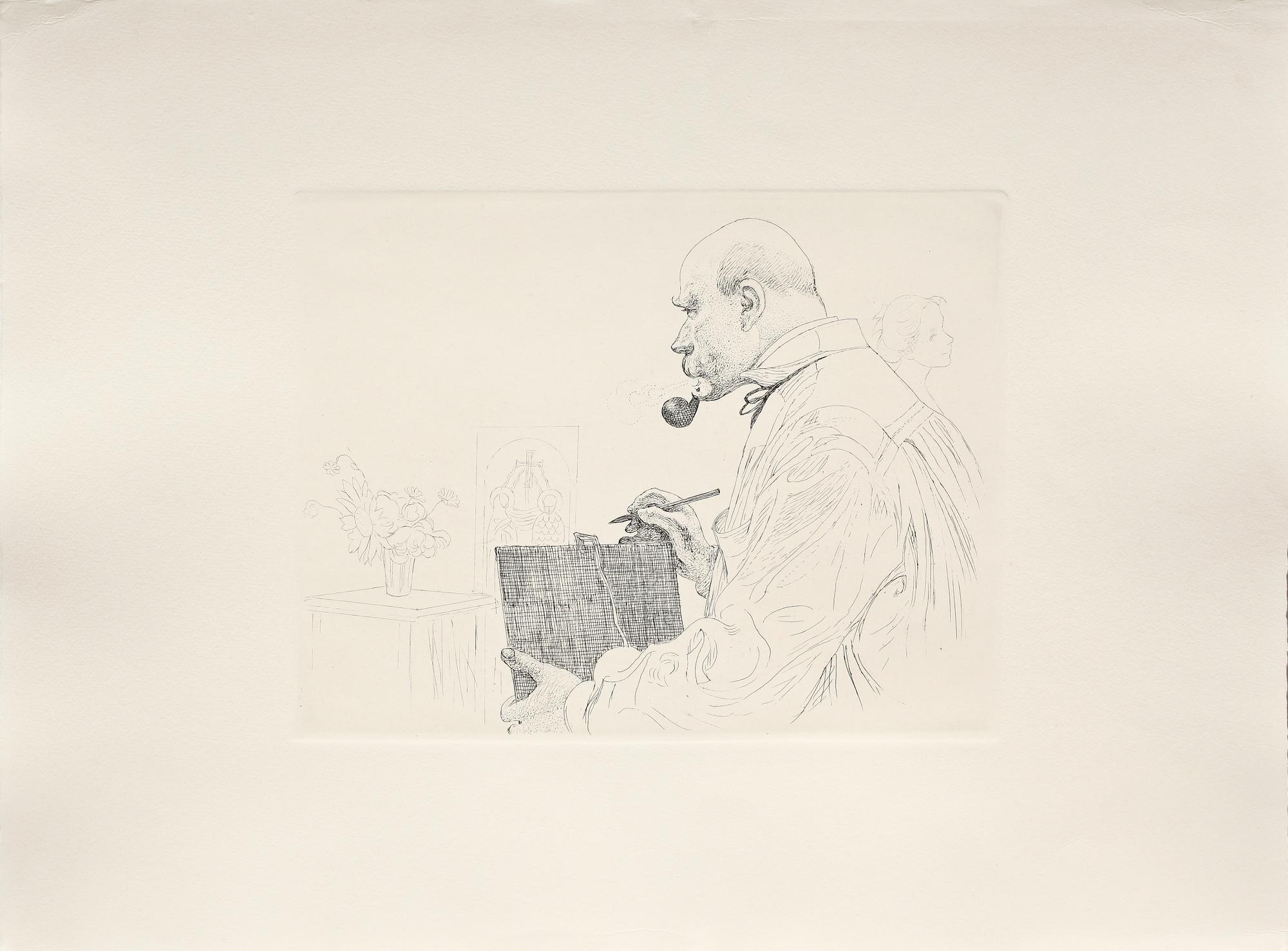 CARL LARSSON, efter, etsningar, 6 st, osign, tryckta 1983, från originalplåtar, numr. 77/360, Hjert&Hjert.