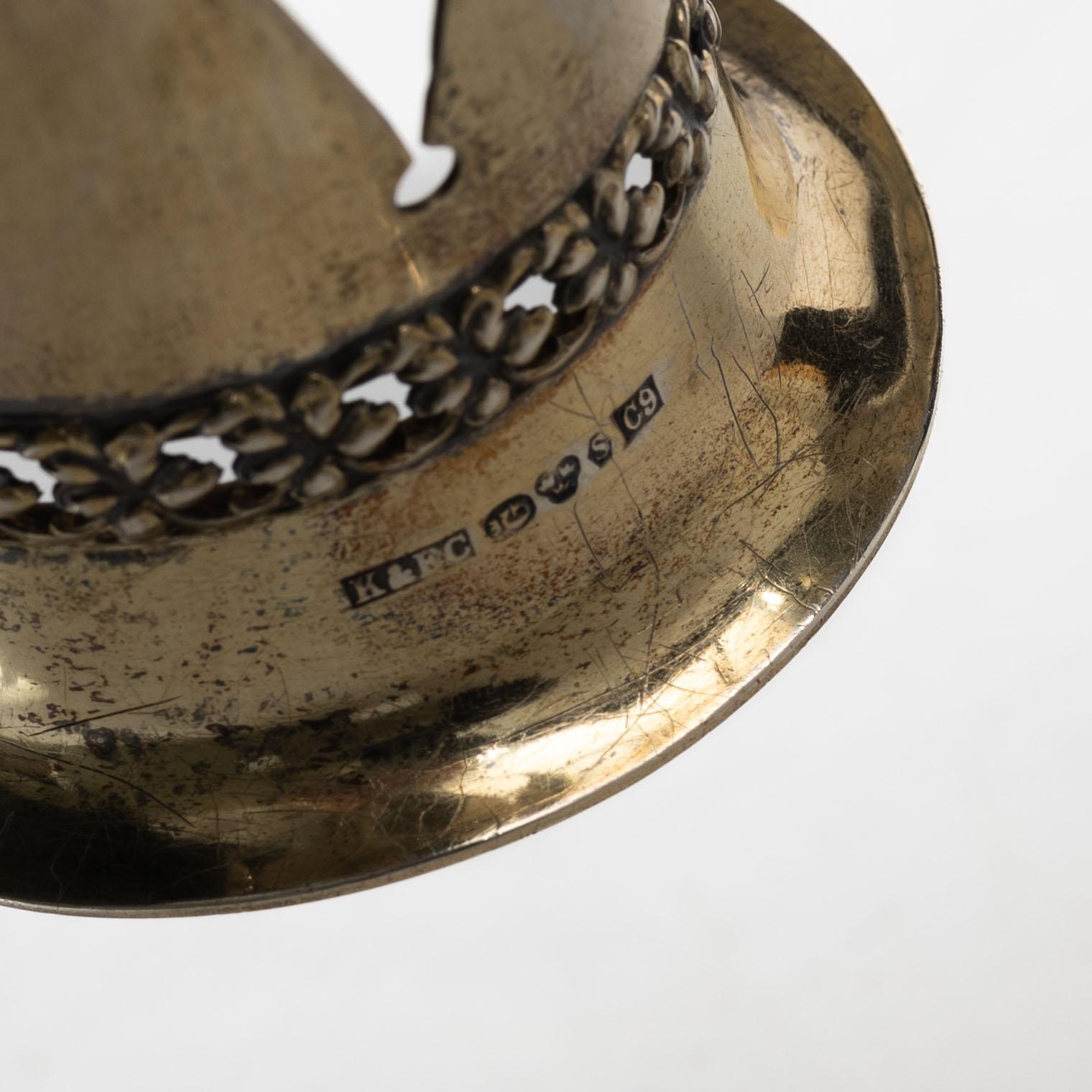 Brudkrona, delvis förgyllt silver, K & EC, Göteborg 1953.