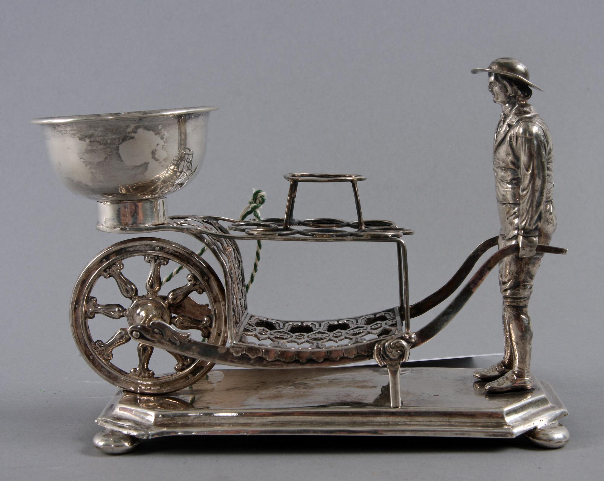 CIGARETTSTÄLL, silver, ostämplad.