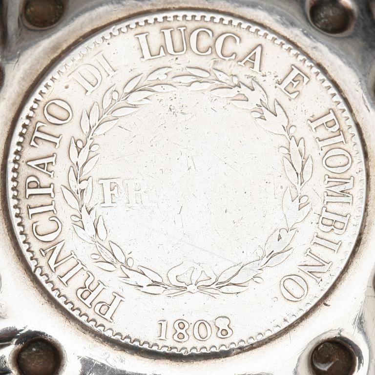 TASSE DU VIN, 2 st, silver, ostämplade. Tot ca 140 gram.