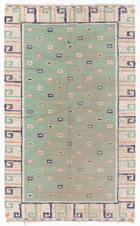 Märta Måås-Fjetterström, matta, rya, "Gröna Ryan", signerad MMF, ca 250 x 155 cm.