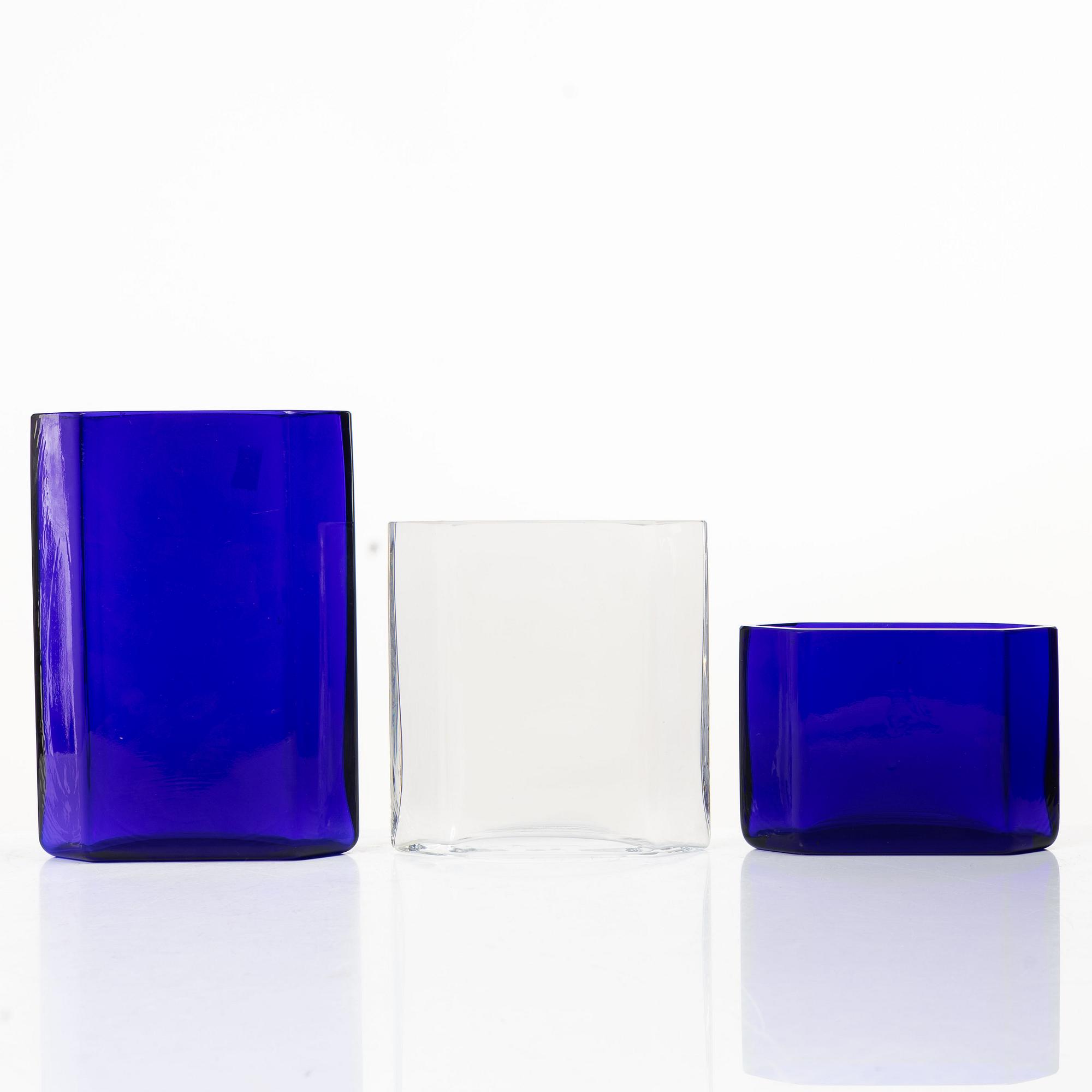 Karin Björquist, Vases, 3 pcs, second half of the 20th century.