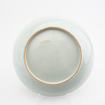 A Chinese blue and white Qianlong porcelain plate.