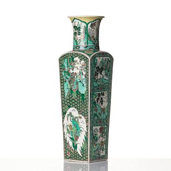 A famille verte and jeune vase, Qing dynasty, 19th century.
