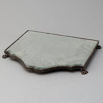 Part of a Rococo table plateau, argent haché, second half of the 18th century.